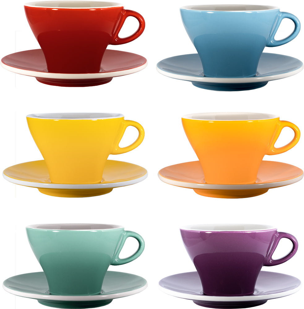 Lot de tasses à café au lait colorées - 6 pièces - Club House