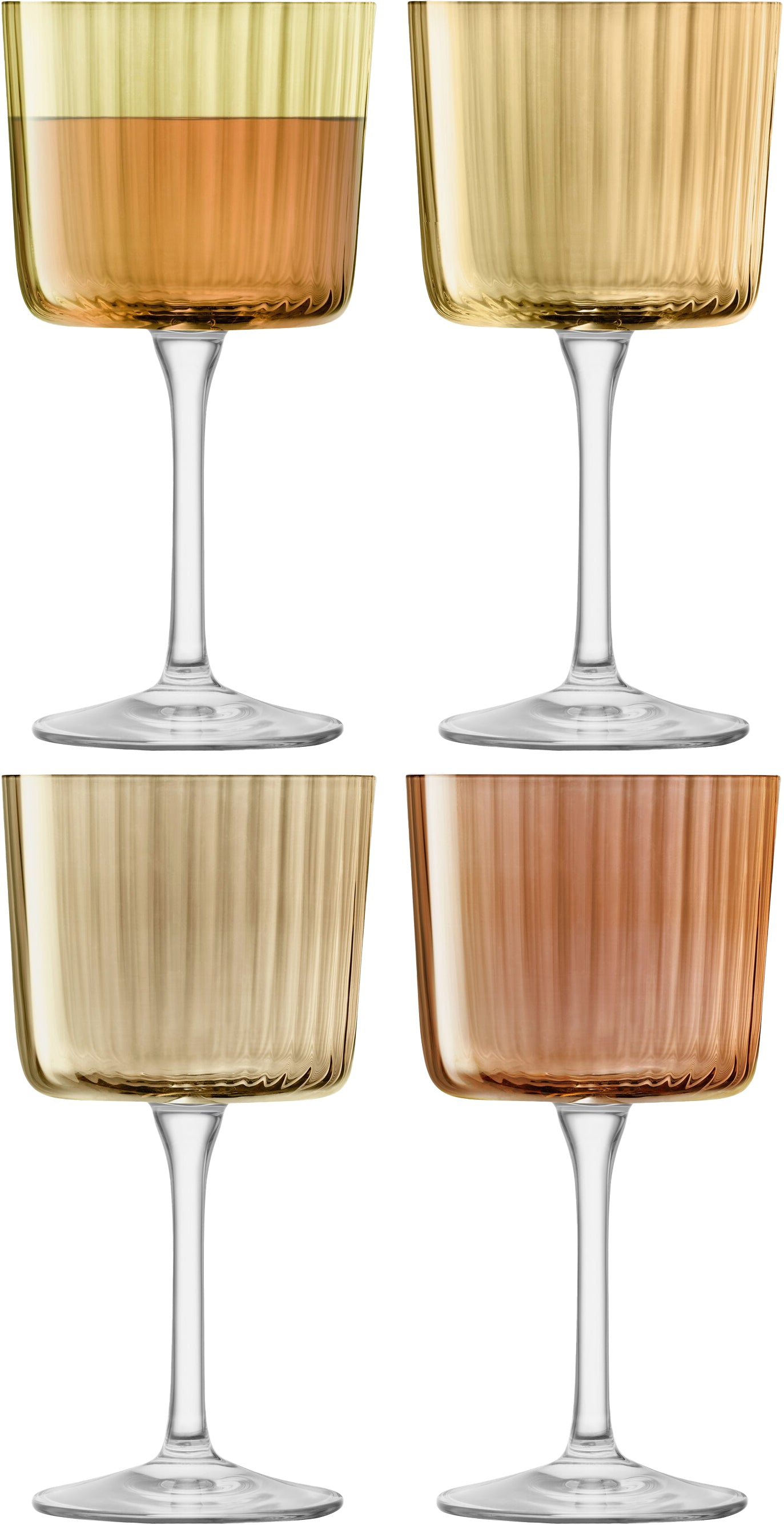 Lot de 4 verres à vin / Ambre - LSA